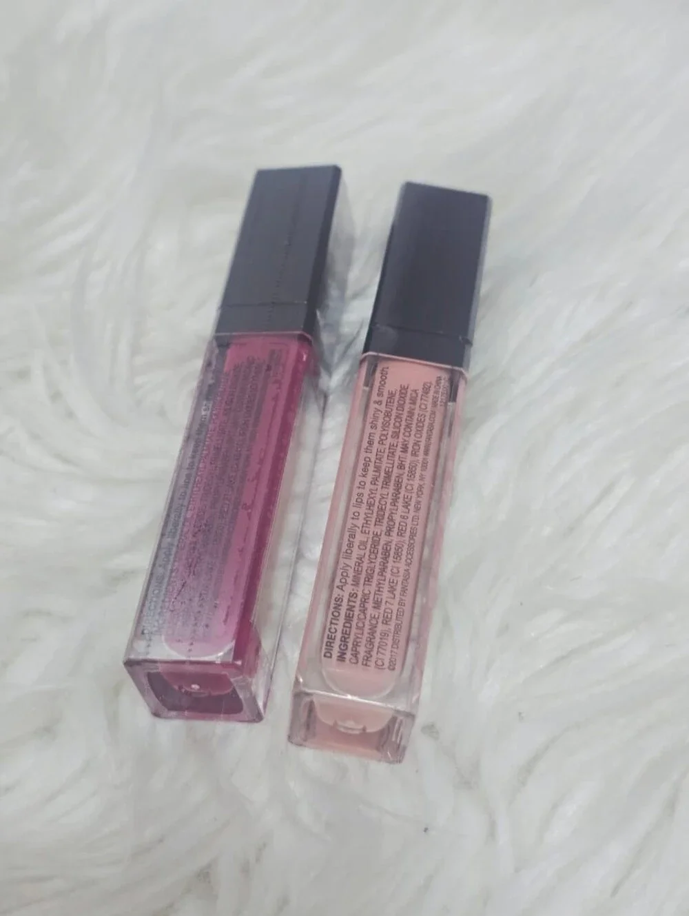 Fantasia Glass-Like Lip Gloss with Mirror Set of 2 Mauve and Nude Color